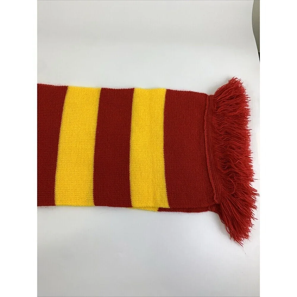 BOGO Harry Potter Gryffindor Striped Scarf Knit Fringe Patch One Size Red Yellow